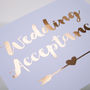Copper Foil Wedding Acceptance Card, thumbnail 2 of 3
