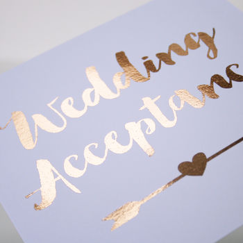 Copper Foil Wedding Acceptance Card, 2 of 3