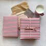 Burgundy Wide Stripe Paper Fibre Wrapping/Patterned Paper Sheet, thumbnail 8 of 12