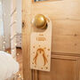 'Santa Stop Here' Personalised Penguin Door Hanger, thumbnail 1 of 6