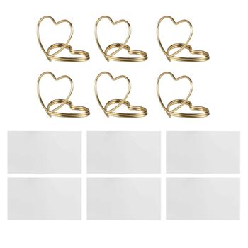 Gold Metal Heart Name Card Holders X Six, 3 of 3