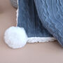 Personalised Knitted Grey Blue Baby Blanket, thumbnail 6 of 8