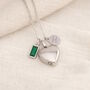 Personalised Engraved Heart Cremation Necklace With Birthstone, thumbnail 2 of 11