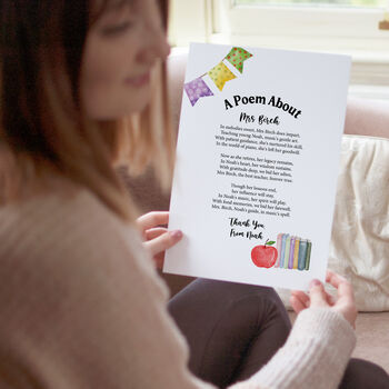 Personalised Poem Print End Of Term Gift For Teacher, 4 of 8