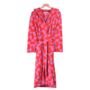 Women's Hooded Cotton Dressing Gown Pink Diamond, thumbnail 2 of 3