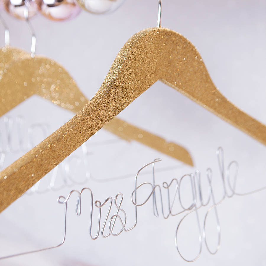 Personalised Glitter Wedding Hanger, 1 of 6