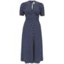 Dolores Dress In Navy Polka Vintage 1940s Style, thumbnail 1 of 2