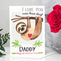 Personalised Sloth 1st Valentine's Card Mummy Daddy, thumbnail 2 of 6