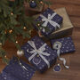 Navy And Gold Christmas Tree Wrapping Paper Set, thumbnail 1 of 4