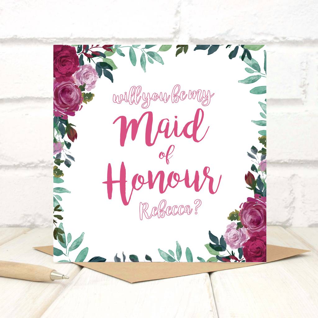 What To Write In A Will You Be My Maid Of Honour Card