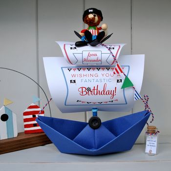 Personalised Pirate Sail Boat Birthday Card, 3 of 10
