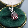 Sterling Silver Garnet Red Pear Cut Cz Necklace, thumbnail 4 of 12