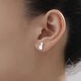 Minimalist Cat Stud Earrings In Sterling Silver, thumbnail 7 of 11