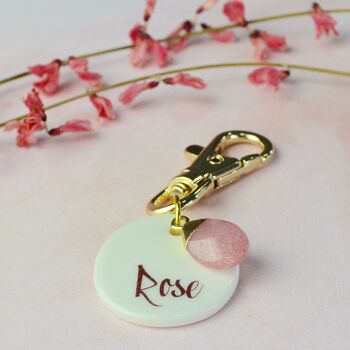 Personalised Rose Crystal Key Ring, 2 of 5