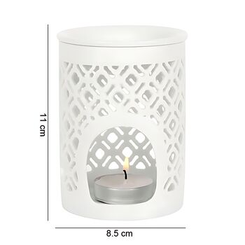 White Lattice Cut Oil Burner, 2 of 5