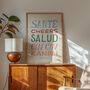 Cheers Wall Art Print, Kitchen Print, Colourful Hand Painted, thumbnail 5 of 11