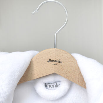 Personalised White Baby Dressing Gown With Ears, 7 of 11