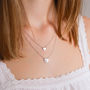 Double Heart Silver Necklace, thumbnail 1 of 2
