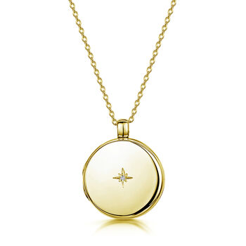 Personalised Round 18 K Gold Plated Locket With Diamond, 7 of 12