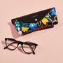 Personalised Leather Glasses Case Playful Floral Print, thumbnail 1 of 6