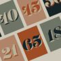 Personalised Retro Number Typography Greetings Card, thumbnail 2 of 10