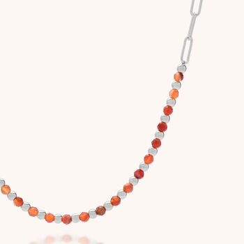 Gem Shine Carnelian Necklace With Paperclip Chain, 3 of 7