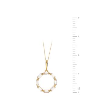 Yellow Gold Cz Halo Pendant Necklace, 4 of 5