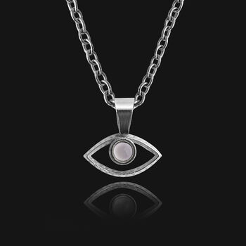 Evil Eye Pendant Necklace, Silver, 2 of 6