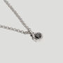 Silver Octagon Pendant Necklace With Black Spinel Stone In Rhodium Plated Sterling Silver, thumbnail 2 of 8