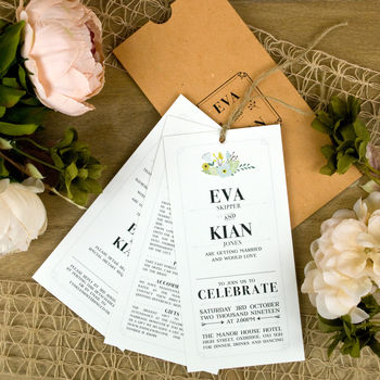 Floral Press Wallet Wedding Invitation, 5 of 7