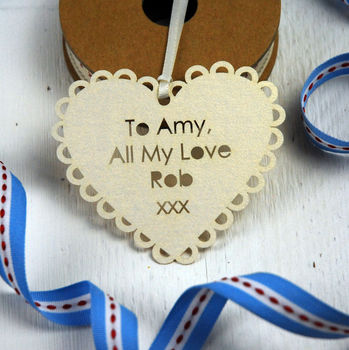 Personalised Papercut Heart Gift Tag, 2 of 3