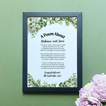 Personalised Wedding Gift Poem Print, 2 of 9