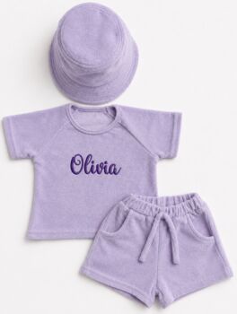 Summer Personalised 3pcs Sets | Embroidered 100% Cotton Towelling, 12 of 13
