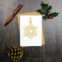 Christmas Card With Wooden Snowflake Tree Decoration, thumbnail 1 of 4