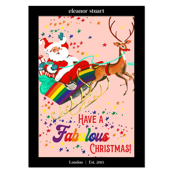 Santa's Rainbow Sleigh Card Single/Boxed Set, 2 of 2