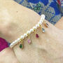 Pearl Bracelet With Family Birthstone Teardrops, thumbnail 1 of 10