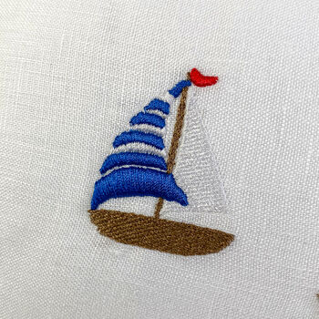 Children's Nautical Embroidered Oblong Nursery Cushion, 4 of 4