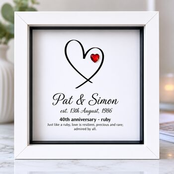 Personalised 40th Anniversary Gift Ruby Heart, 6 of 12