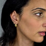 Elegant Gold Plated Basket Weave Hoop Earrings, thumbnail 2 of 3