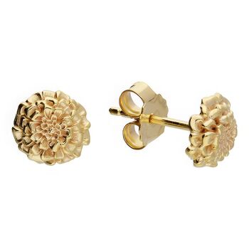 18ct Gold Plated October Birth Flower Stud Earrings, 4 of 10