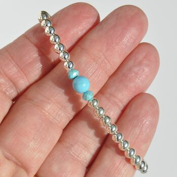 December Birthstone Sterling Silver Turquoise Bracelet Gift, 4 of 5