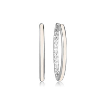Large Nude Enamel Hoop Earrings, 2 of 3
