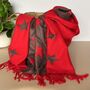Cashmere Blend Star Scarf In Hot Red And Grey, thumbnail 1 of 3