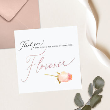 Bridesmaid Thank You Card | Delicate Rose, 2 of 5