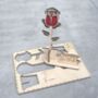 3D Personalised Wood Rose In Pot Card, thumbnail 2 of 5
