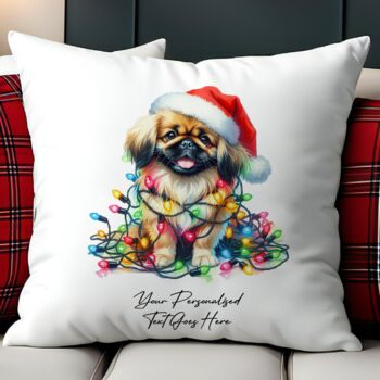 Personalised Pekingese In Christmas Lights, 8 of 10