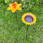 Cast Iron Daffodil And Sunflower Bird Feeder Dishes, thumbnail 1 of 5