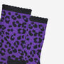 Women's Glitter Socks Purple Black Leopard Print, thumbnail 4 of 5