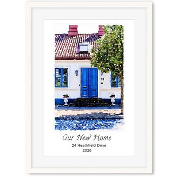 Personalised Watercolour House Portrait Two Art Print, 5 of 5
