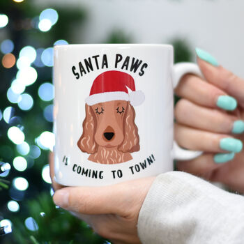 Santa Paws Christmas Dog Gift Mug, 10 of 12